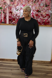 Black Ruffle Baggy Set