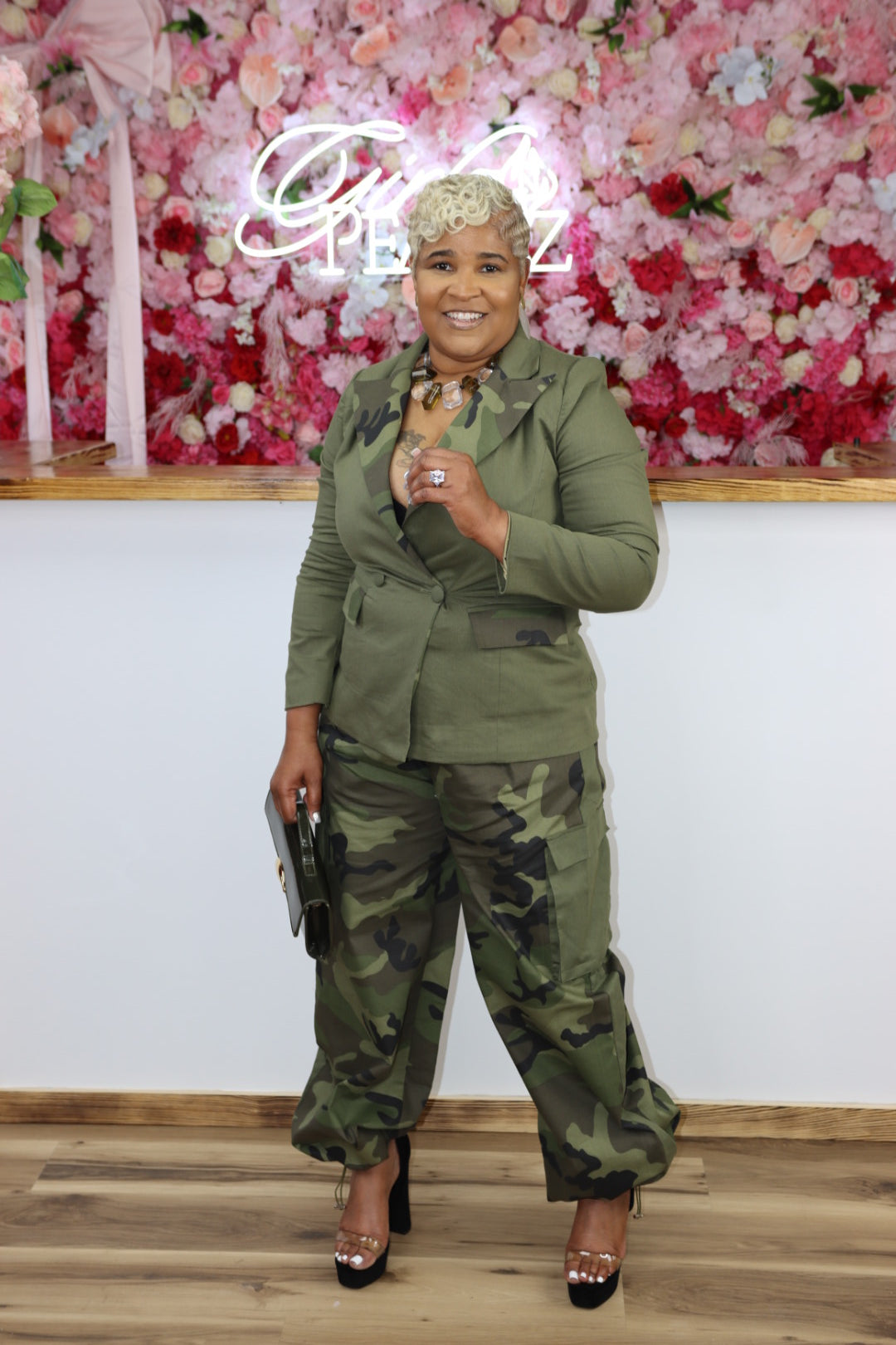 Camo Cargo Trousers Suit