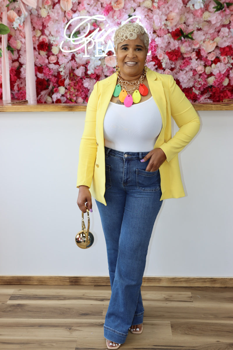 Yellow Solid Blazer