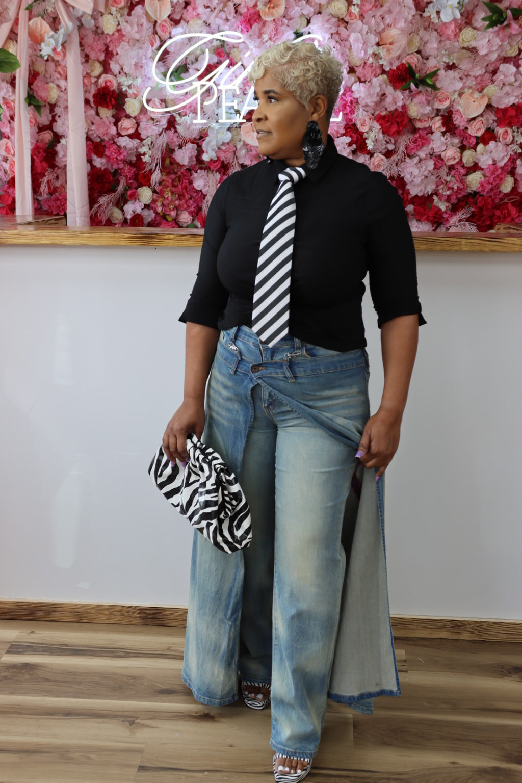 High Rise Vintage Blue Covered Straight Jeans