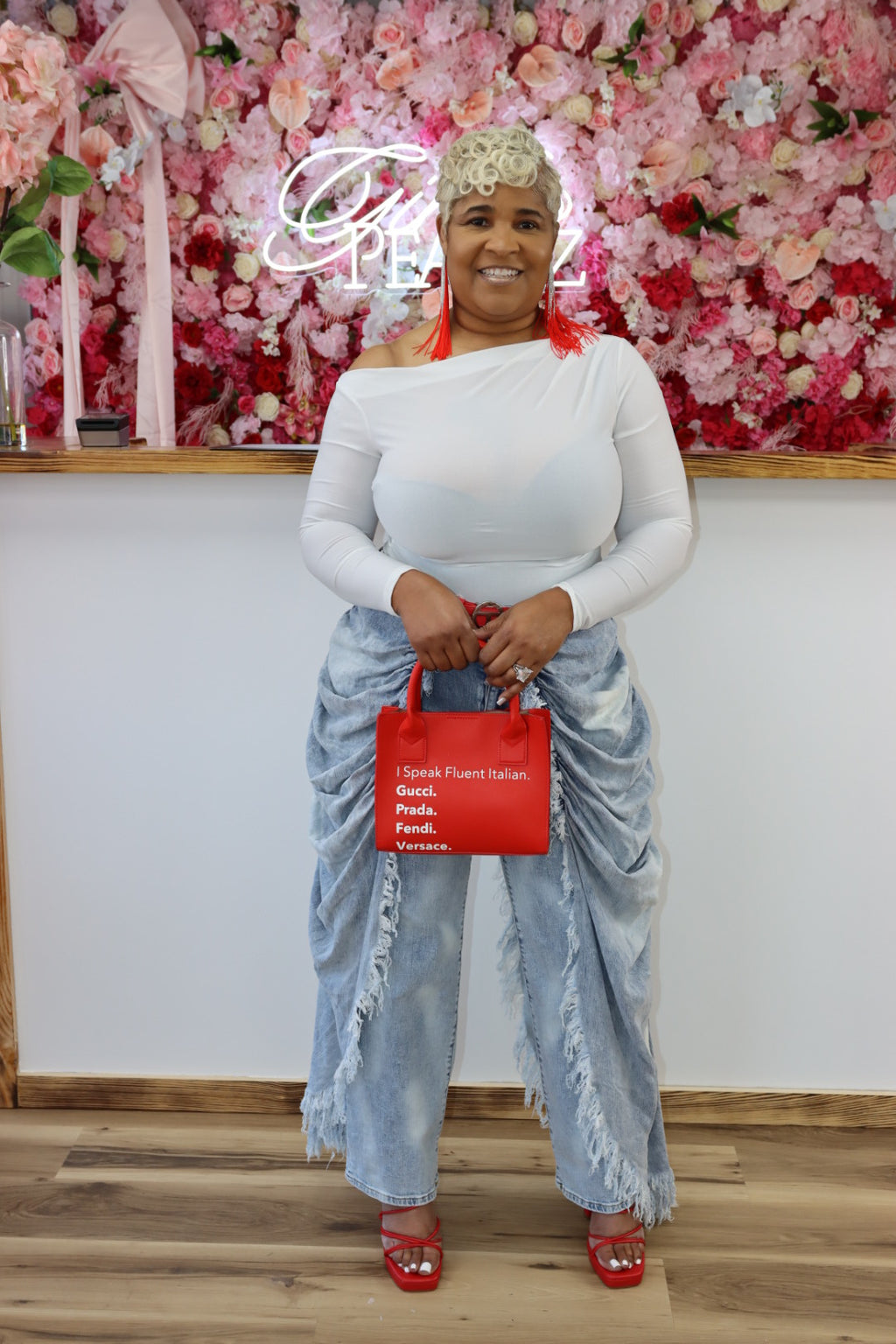 Asymmetrical White Ruched Ity Top