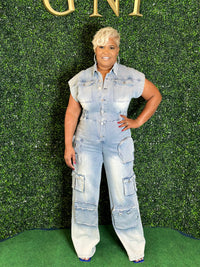 Cargo Denim Jumpsuit