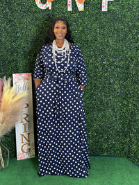 Navy Polka Dot Dress