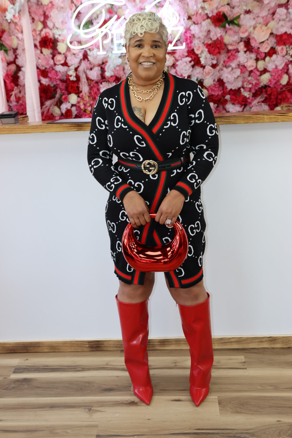 Printed Burgundy Print Cardigan