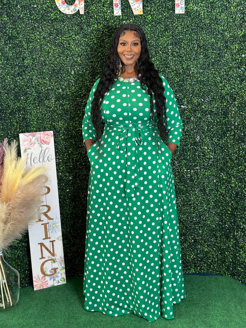 Green Polka Dot Dress