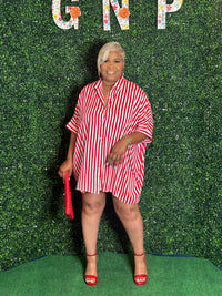Candy Cane Stripe Shirt Dress