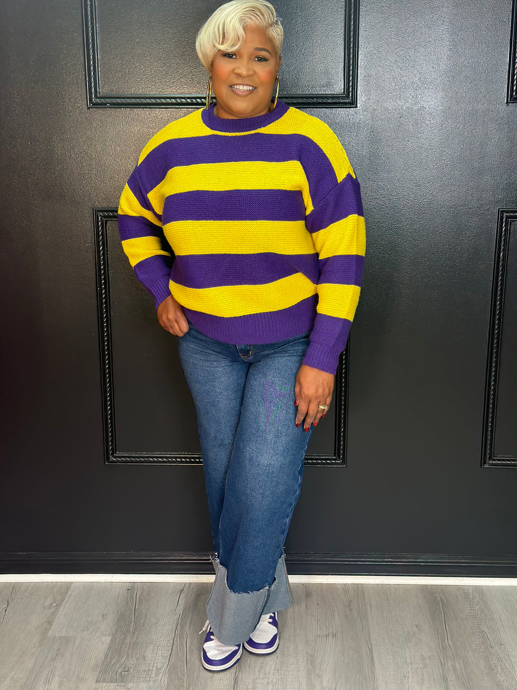 Purple and Gold Sweater