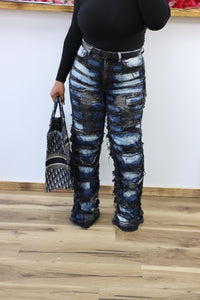 Blue Contrast Washed Jeans