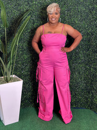 Pink Cargo Jumpsuit