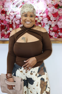 Off Shoulder Halter Neck Top