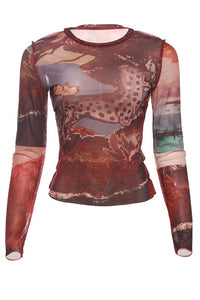 Graphic Animal Print Top