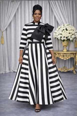 Black Stripe Maxi Dress