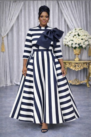Navy Maxi Strip Dress