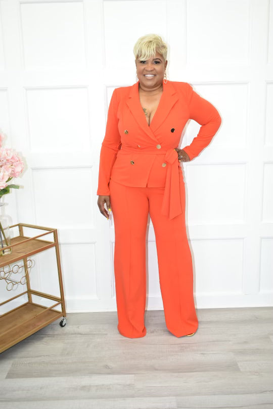Janice Orange Suit